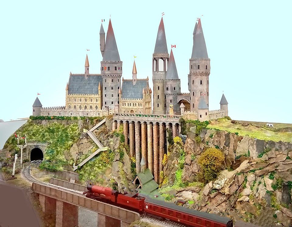 Hogwart's Castle with Hogwart's Express running beneath it.